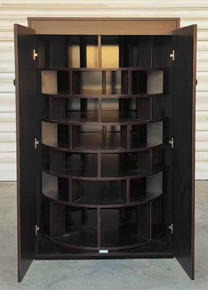 Rotating Wooden Shoe Cabinet – Multi-Layer Storage Organizer