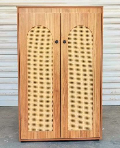 Rotating Wooden Shoe Cabinet – Multi-Layer Storage Organizer