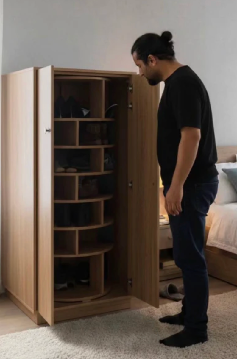 CLYSTRA™ Luxe Revolving Shoe Cabinet