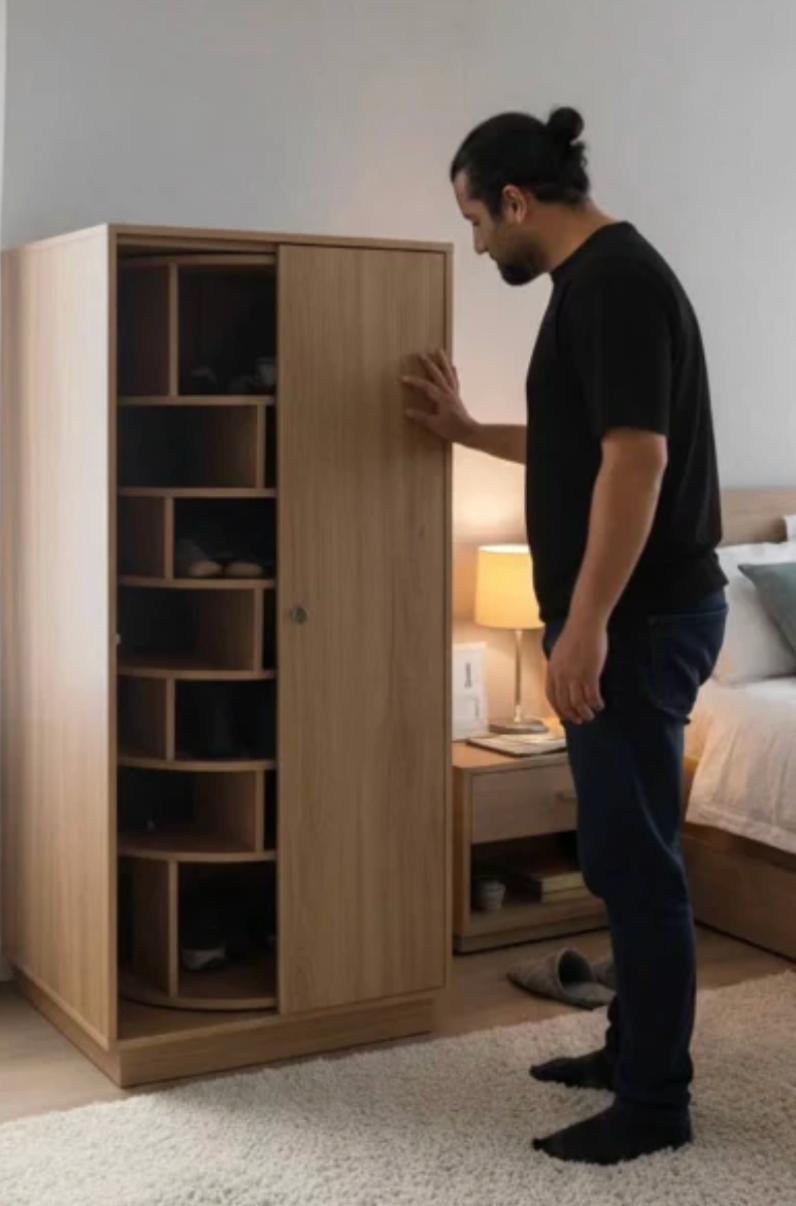 CLYSTRA™ Luxe Revolving Shoe Cabinet
