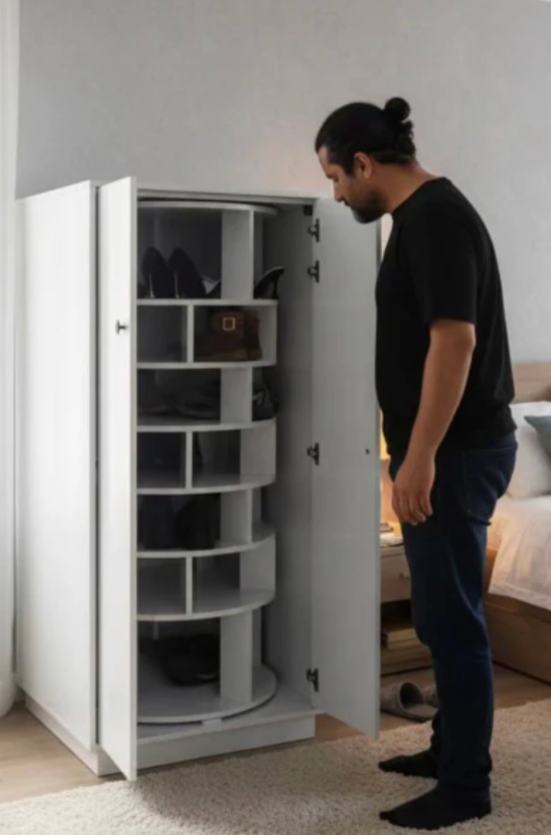 CLYSTRA™ Luxe Revolving Shoe Cabinet