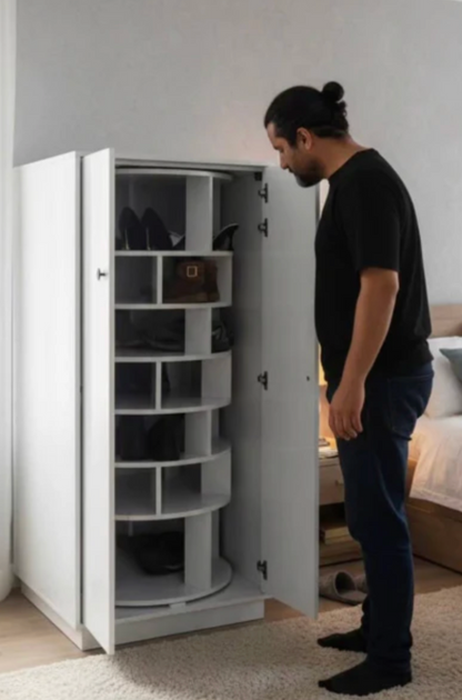 CLYSTRA™ Luxe Revolving Shoe Cabinet
